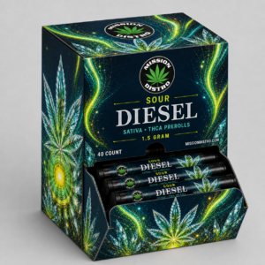 Sour Diesel 40-Count THCA Pre-Roll Display