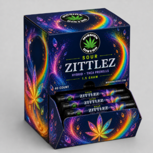 Sour Zittlez 40-Count THCA Pre-Roll Display